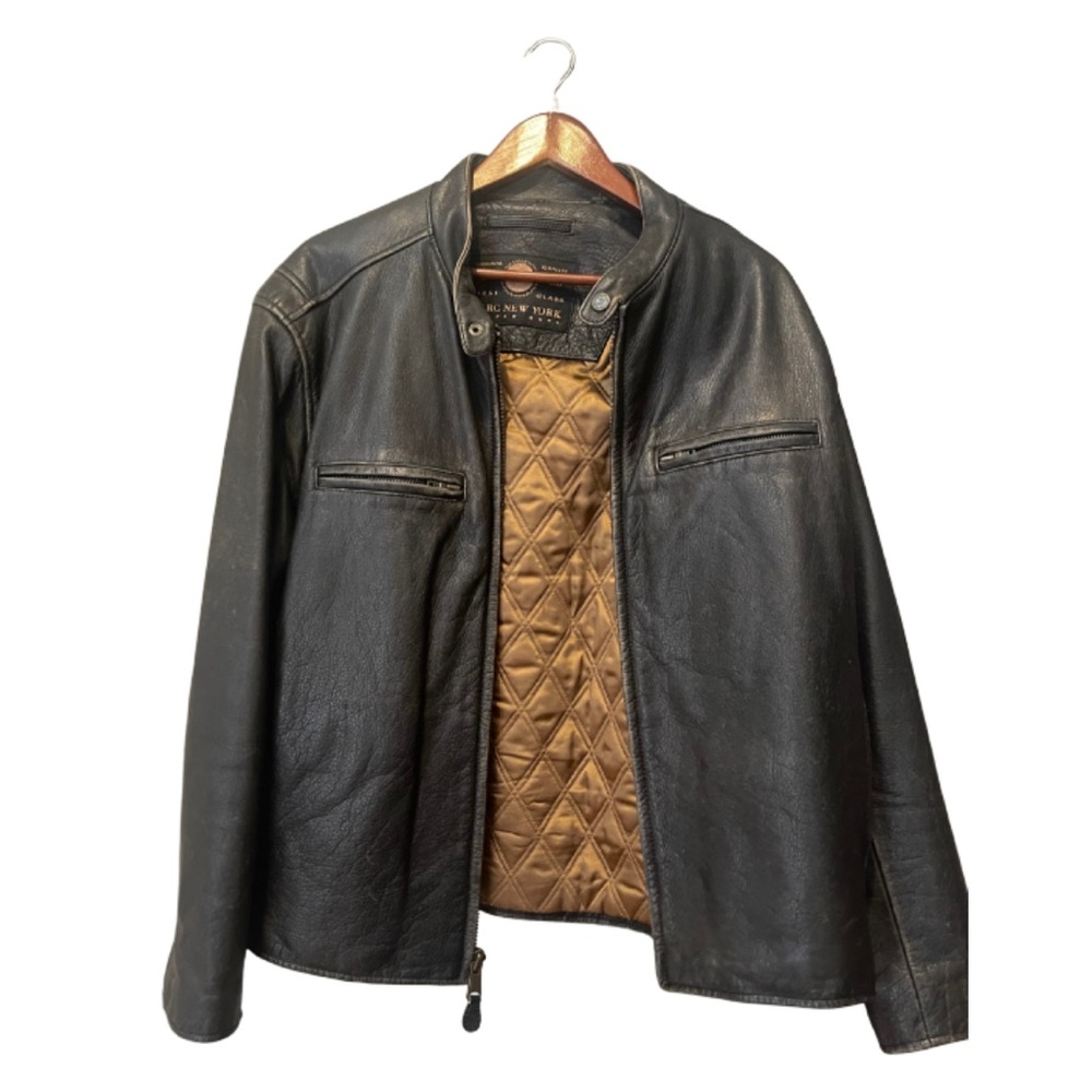 Vintage Marc New York Leather Jacket in dark Brown with Tan Lining